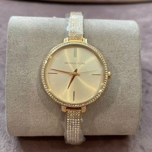 Michael Kors gold tone crystal watch
